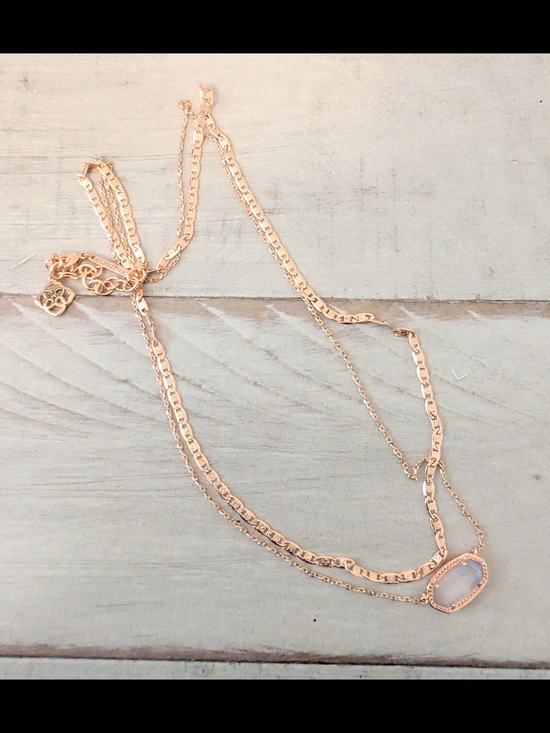 Kendra Scott Jewelry - Kendra Scott Elisa Double Strand Necklace Rose Gold And Gray Cat Eye